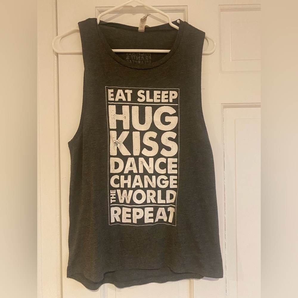 Bella Canvas Charcoal Gray Graphic Tank - White Text
